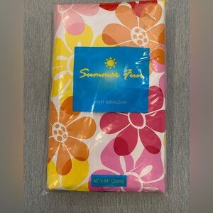 Multi-Colour Floral Vinyl Tablecloth for Summer Oblong 60” x 84” New in Bag